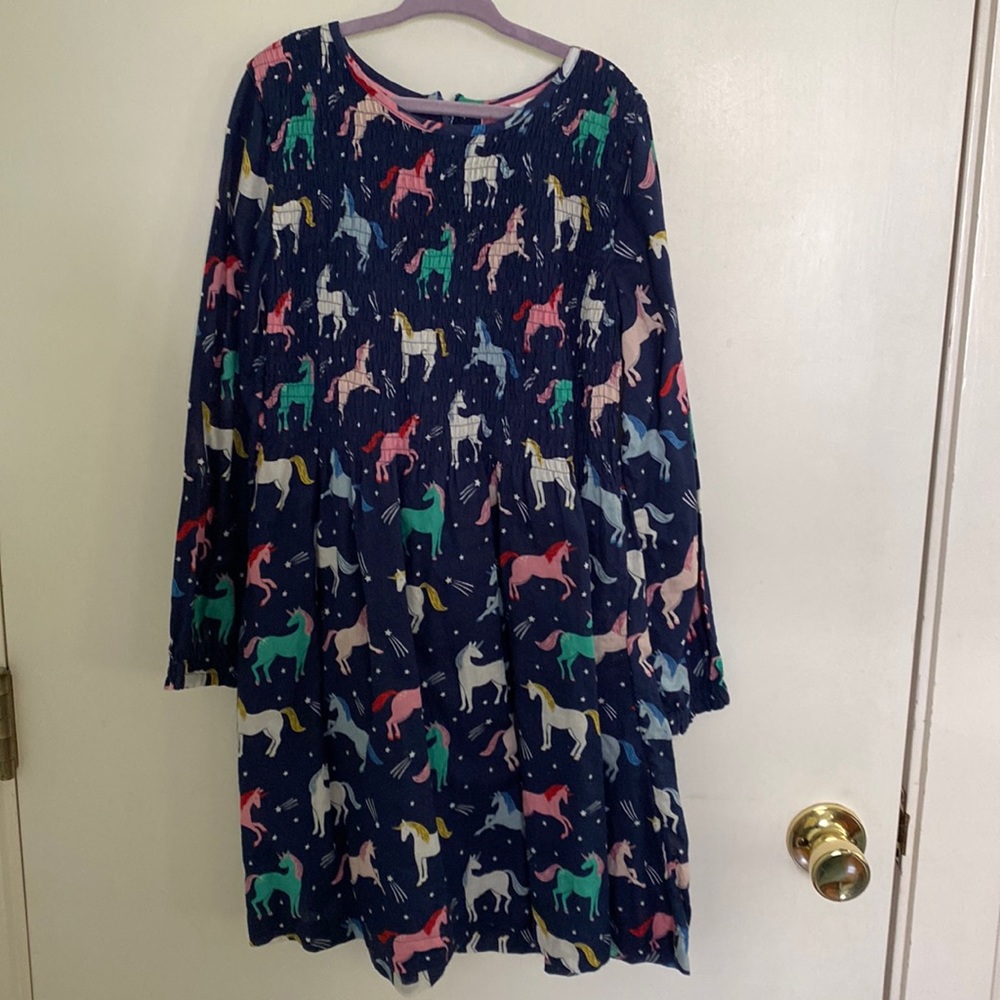 Mini Boden smocked unicorn dress size 9-10y